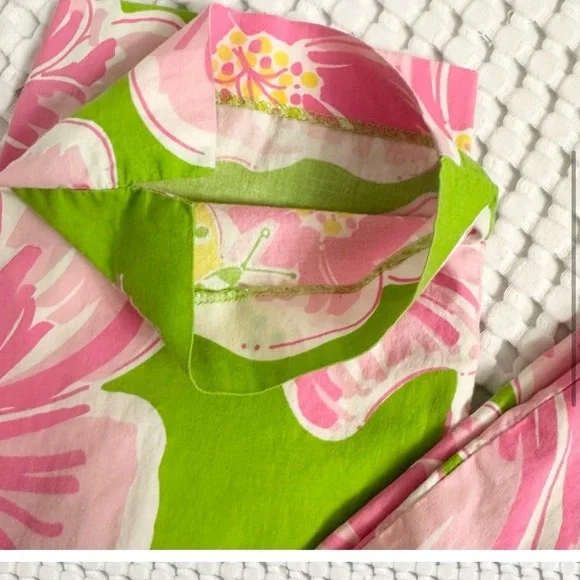 Lilly Pulitzer Women’s Cropped Straight Leg Pants Lavish Hibiscus Flowers - Picture 4 of 10